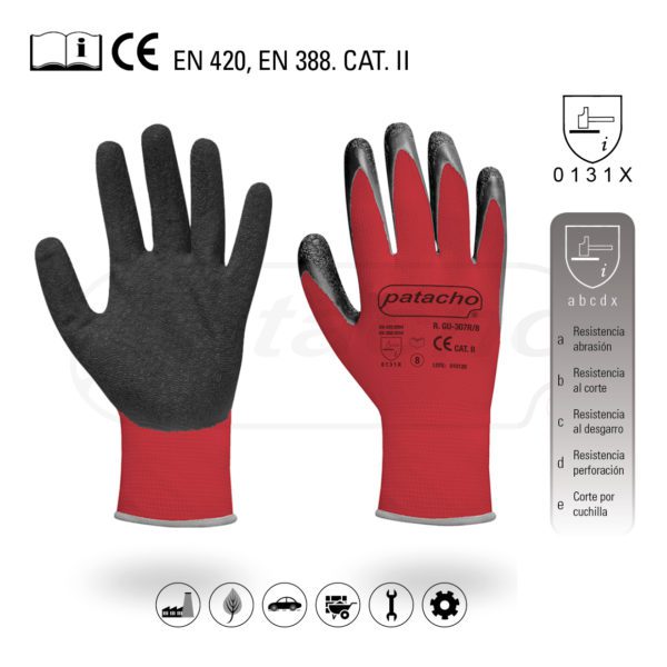 Thick latex gloves GU-307R/10