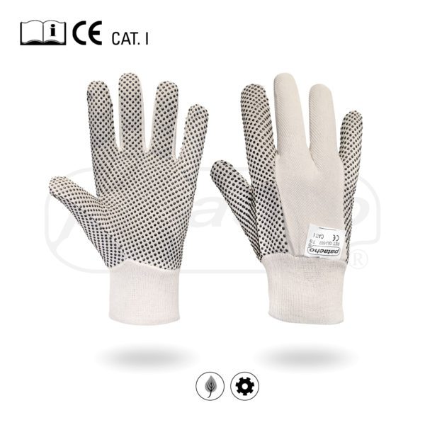 Dotted fabric-PVC gloves GU-507/10