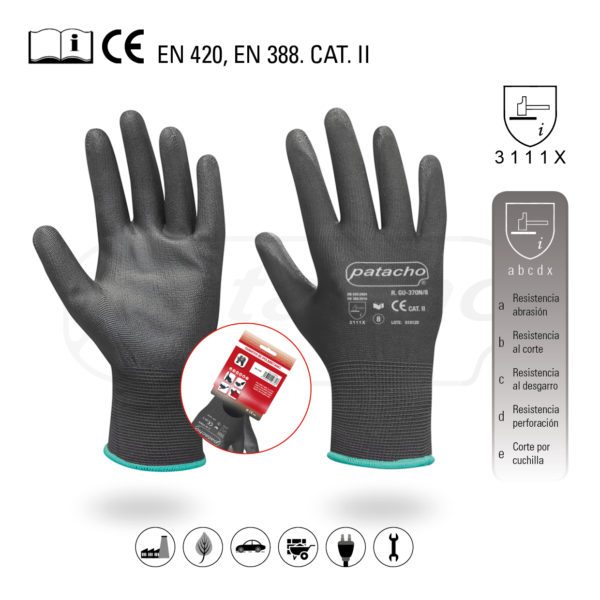 Polyester-polyurethane gloves GU-370N/10