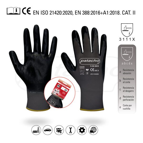 Nitrile gloves black GU-305N/7
