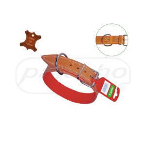 Cow saddle leather collars, with double nylon reinforcement