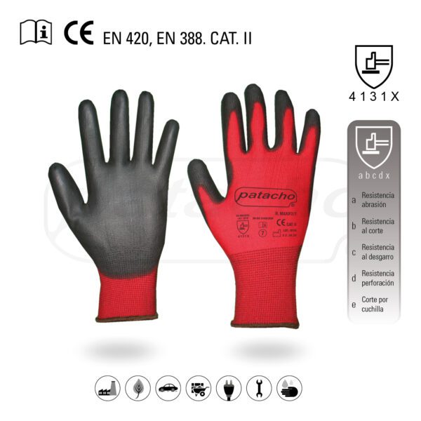 Micro-foan black-red gloves MAXIF2/9